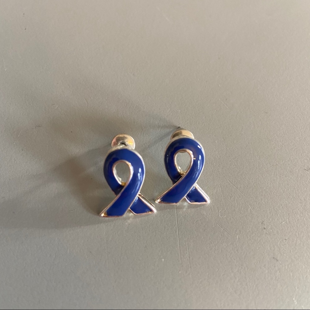 Cancer ribbon earrings